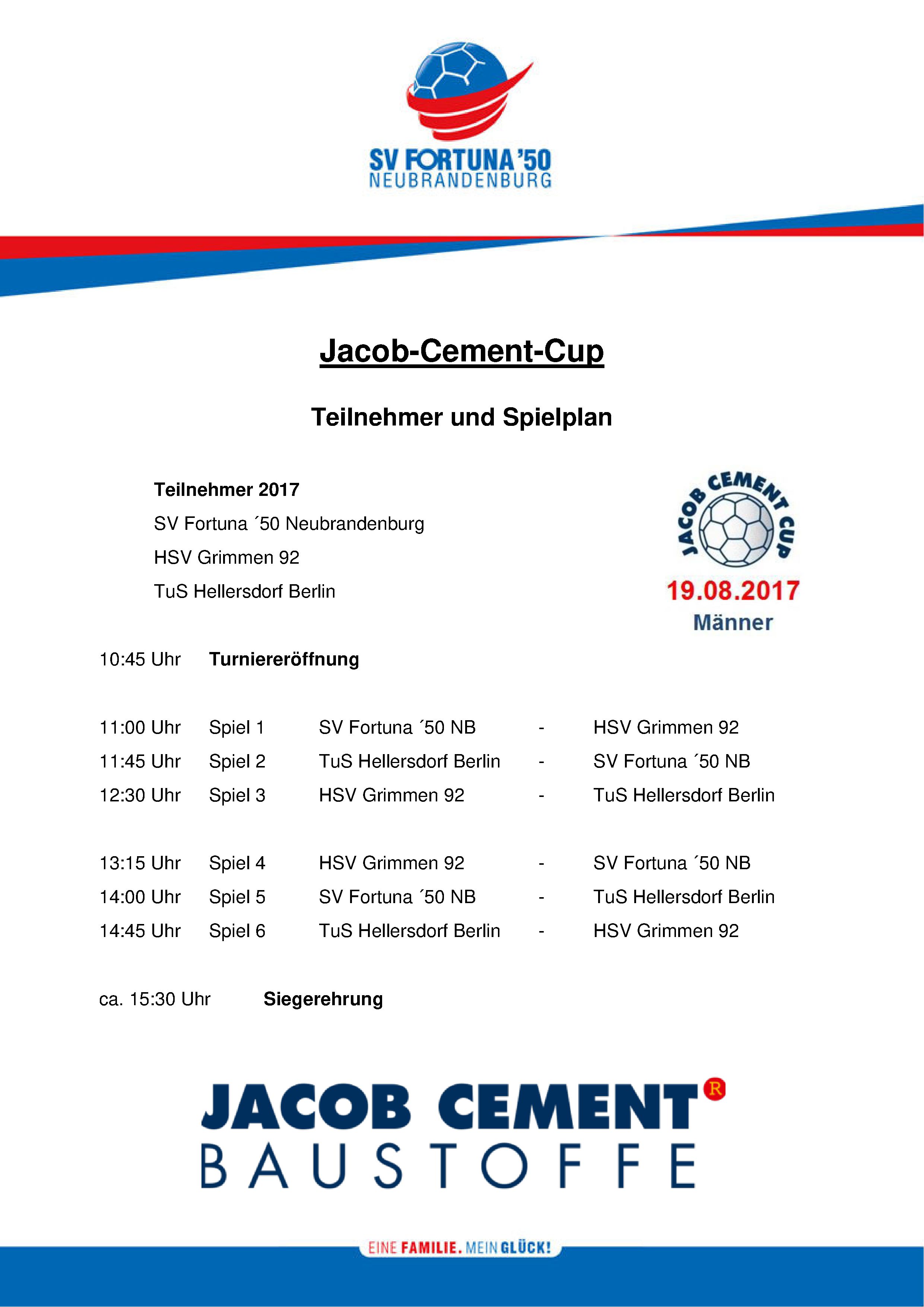 Neu Spielplan JC Cup Männer 2017 2